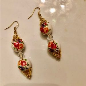 Lovely handcrafted repurposed set of earrings designed by me . Beads of Germany